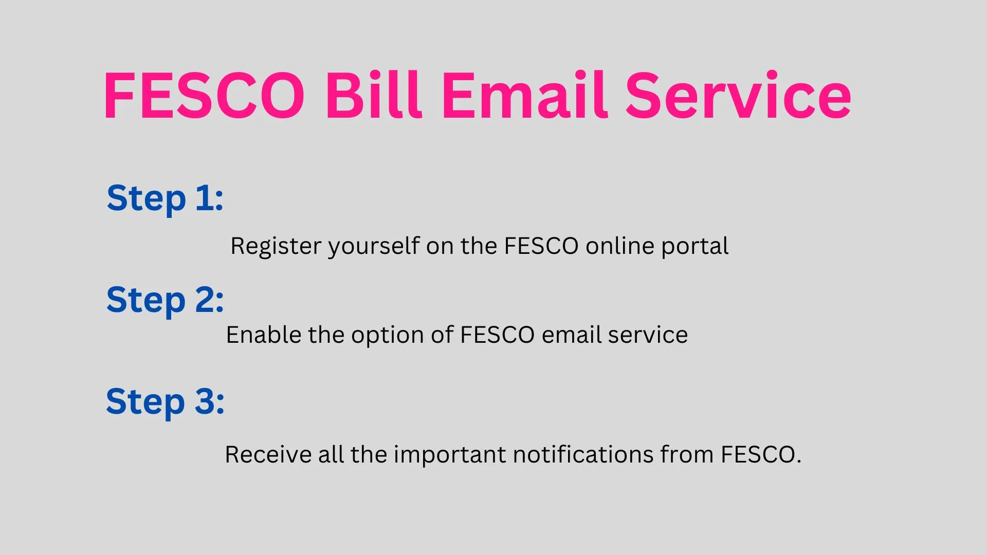 How can you avail of a FESCO bill Email Service?