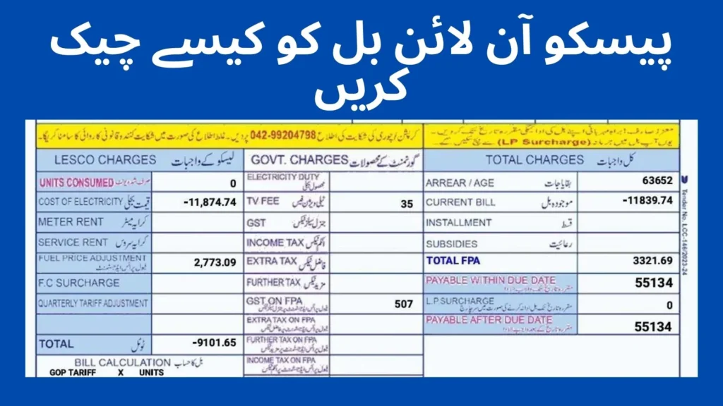 پیسکو آن لائن بل کو کیسے چیک کریں 2 پیسکو آن لائن بل کو کیسے چیک کریں