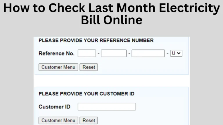 How to Check Last Month Electricity Bill Online